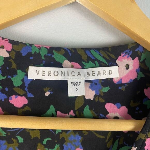 Veronica Beard Naomi Floral Silk Long Sleeve Mini Dress - Picture 9 of 13